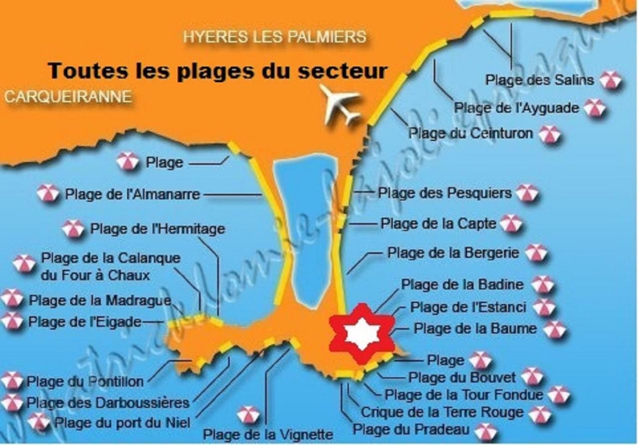 Magnifique Parc De La Presqu'Ile Avec Piscine Et Plage Face A Porquerolles ! Hyeres Ngoại thất bức ảnh